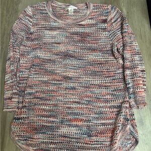 Christopher & Banks Pink and Gray Knit Sweater